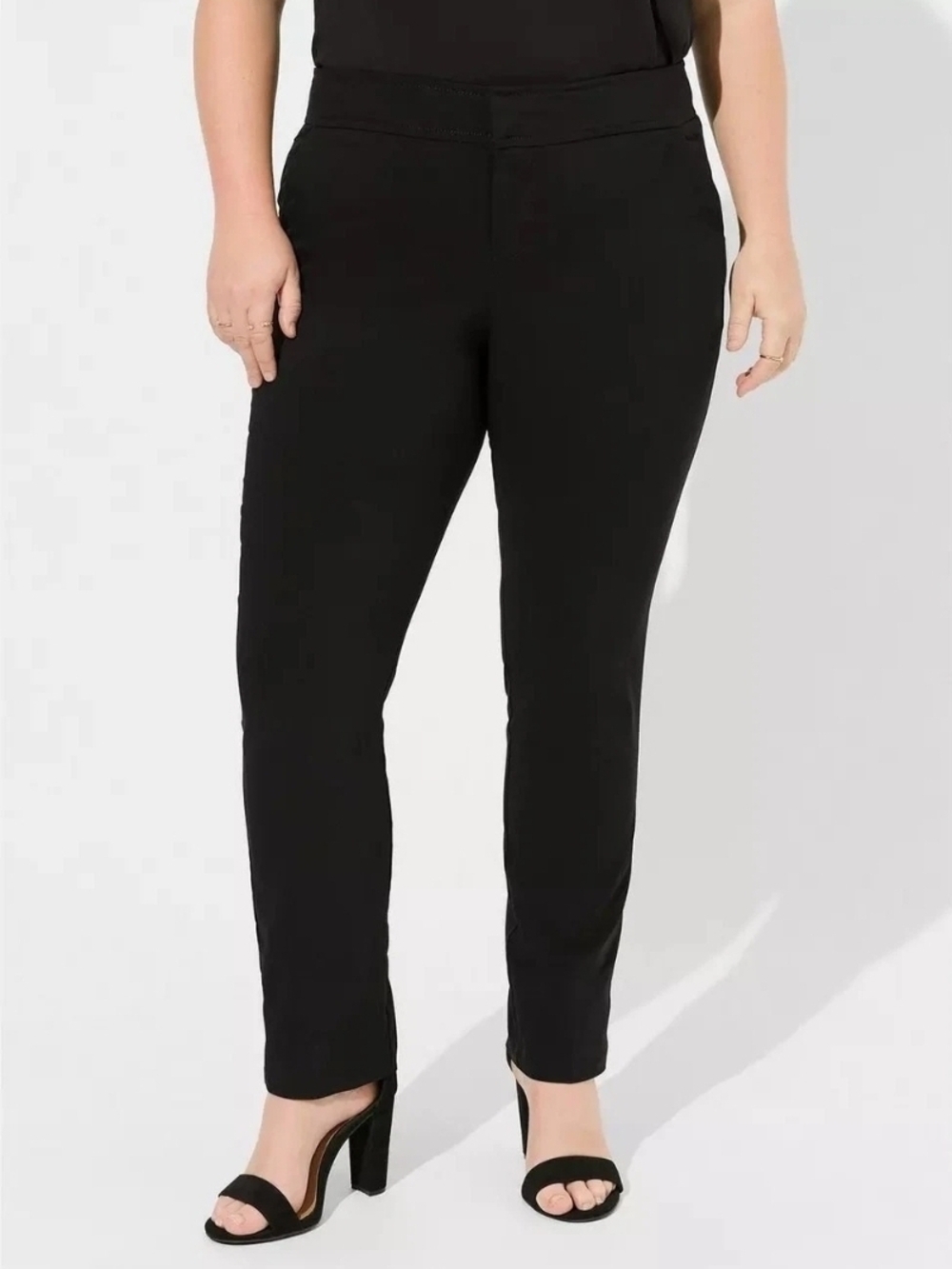 Torrid Trouser Straight Deluxe Stretch Mid-Rise Pant NWT Sz 22S Short Black NEW